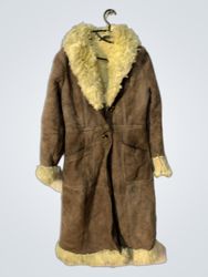 Brown Suede and Sheepskin Coat