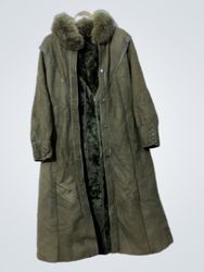 ISMMART Fur Collar Long Coat