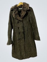 Xanaka Women's Faux Fur Trimmed Double-Breasted Lo..