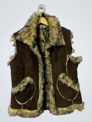 ZOE Faux Fur Trimmed Suede Vest