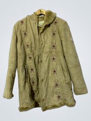 BTS Suede Embroidered Hooded Coat