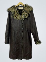 Con Mar Women's Brown Faux Fur Lined Coat Size 40