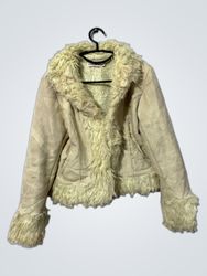 TOLENTINO Women's Faux Suede Fur Trimmed Jacket