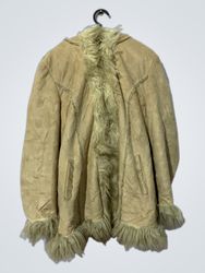 Beige Faux Fur Lined Hooded Jacket