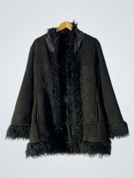 Black Faux Fur Trimmed Jacket