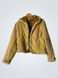 Tan Faux Fur Trimmed Jacket