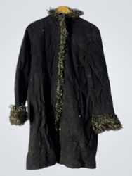 Black Coat with Fur Trim