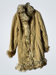 Tan faux fur trim coat