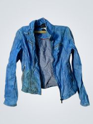 ILANI COLLECTION Blue Leather Jacket