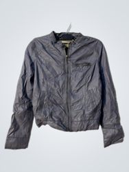 Manoukian Blue Faux Leather Jacket