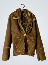 PRETENCION Brown Faux Fur Lined Jacket