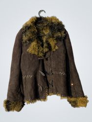 Brown Faux Fur Trimmed Jacket