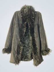 Black Faux Fur Trimmed Coat