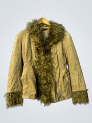 Miss Ewing Corduroy Jacket with Fur Trim