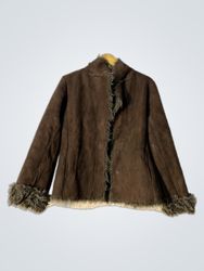 Brown Faux Fur Trimmed Jacket