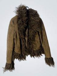Urban Outfitters Brown Fur Trimmed Jacket
