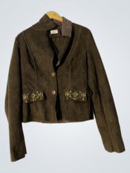 Together Brown Suede Cropped Jacket