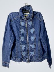 Cathy Daniels Denim Jacket with Heart Embellishmen..