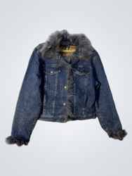SPI Denim Jacket with Fur Trim