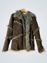 Brown Faux Fur Trimmed Jacket