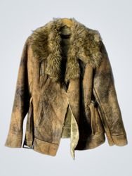 RULYS JEANS Brown Faux Fur Lined Jacket