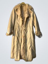 Beige Faux Fur Lined Long Coat