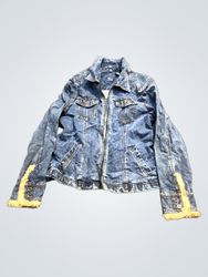 FRENCH CUFF Denim Jacket with Fur Trim