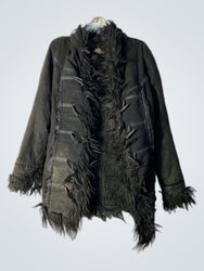 Black Fur Trimmed Jacket with Tremona Logo