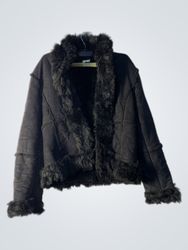 Black Faux Fur Trimmed Jacket