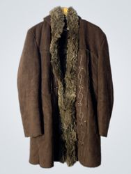 JAZZ Faux Fur Lined Suede Coat
