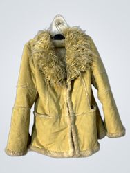 M.A.M.G. Yellow Suede & Fur Trimmed Jacket