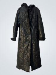 Black Faux Fur Lined Long Coat