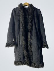 Black Faux Fur Trimmed Coat