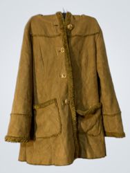 St. John's Bay Faux Suede & Fur Trimmed Hooded Coa..