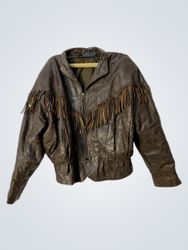 Brown Leather Fringe Jacket