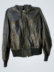 GOLDSTEIN Leather Jacket with Hood