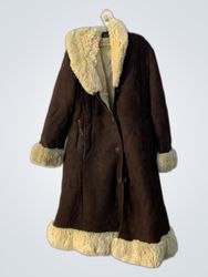 Brown Suede and Shearling Coat