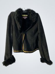 Fionella Black Faux Fur Trim Jacket