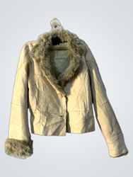 NO EXCUSE Faux Fur Trimmed Jacket