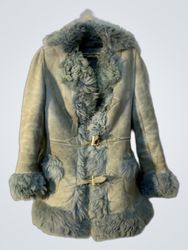 Shearling Coat with Fur Trim