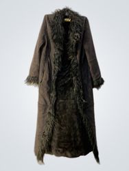 Flame Long Faux Fur Trim Coat