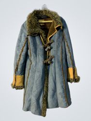 Blue Faux Fur Lined Coat