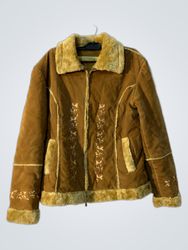 PLACEMI Brown Faux Fur Lined Jacket