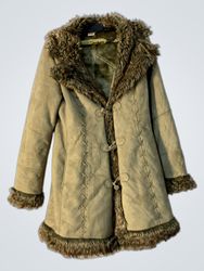 INFLUX Faux Fur Trimmed Suede Coat