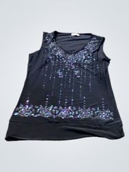 Orsay Black Embellished V-Neck Sleeveless Top