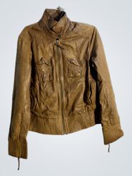 Massimo Dutti Brown Leather Jacket