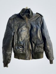 Black Leather Bomber Jacket
