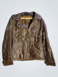 VIMAPEL GROUP Women's Brown Leather Jacket