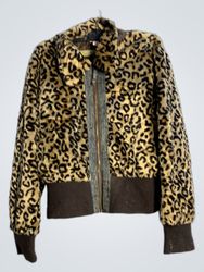 Candie's Leopard Print Bomber Jacket