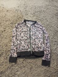 Floral Print Bomber Jacket